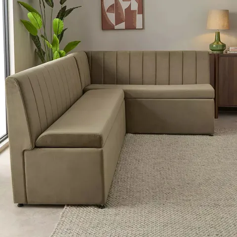 BOXED SANDER CORNER STORAGE BENCH - MOSS GREEN (2 BOXES)