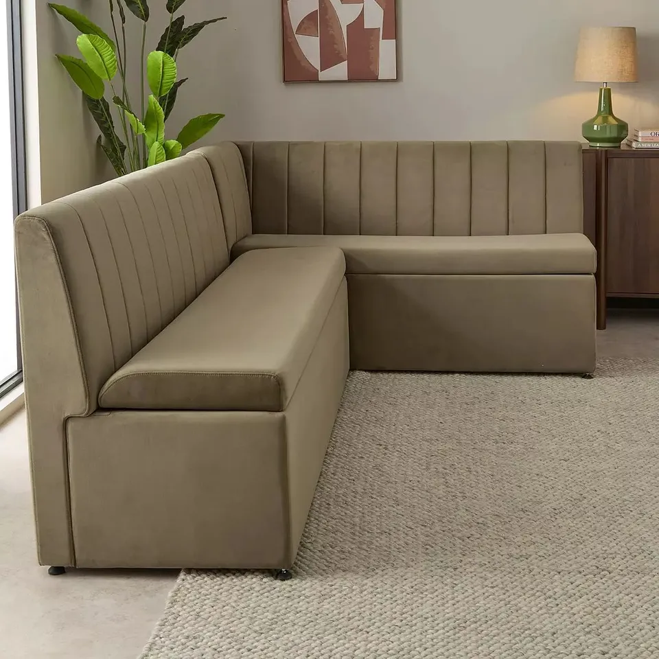 BOXED SANDER CORNER STORAGE BENCH - MOSS GREEN (2 BOXES) RRP £799