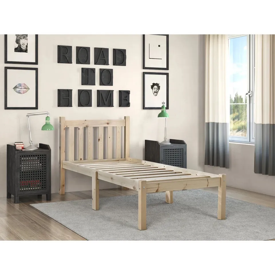 BOXED VALERIE HEAVY DUTY SOLID PINE 3FT BED FRAME