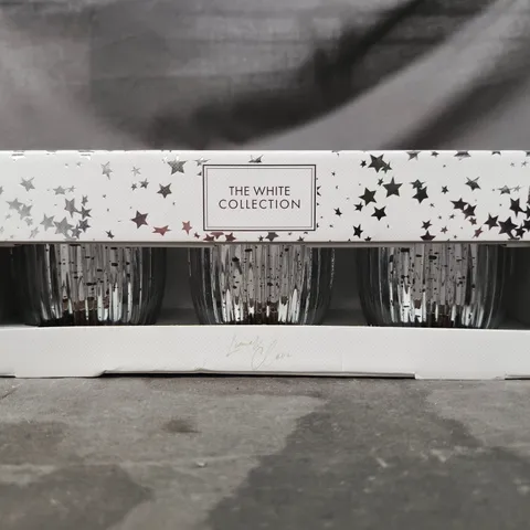 THE WHITE COMPANY TEALIGHT HOLDERS AND TEALIGHTS SET
