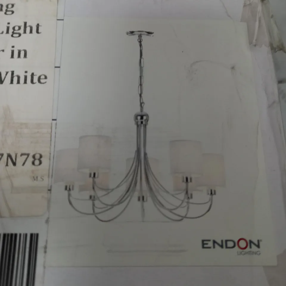 BOXED ENDON LIGHTING PHANTOM 7-ARM CHANDELIER IN CHROME FINISH