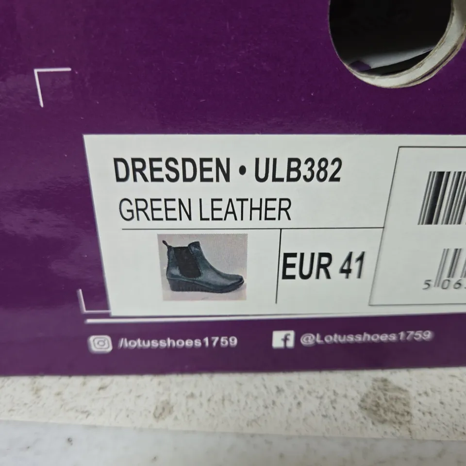 LOTUS DRESDEN ULB382 GREEN LEATHER BOOTS UK 7 (EU 41)