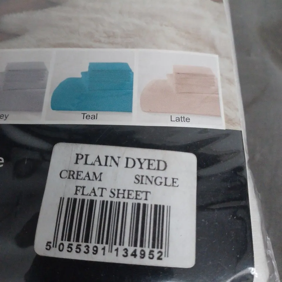PLAIN DYED CREAM SINGLE FLAT SHEET – 100% BRUSHED COTTON FLANNELETTE