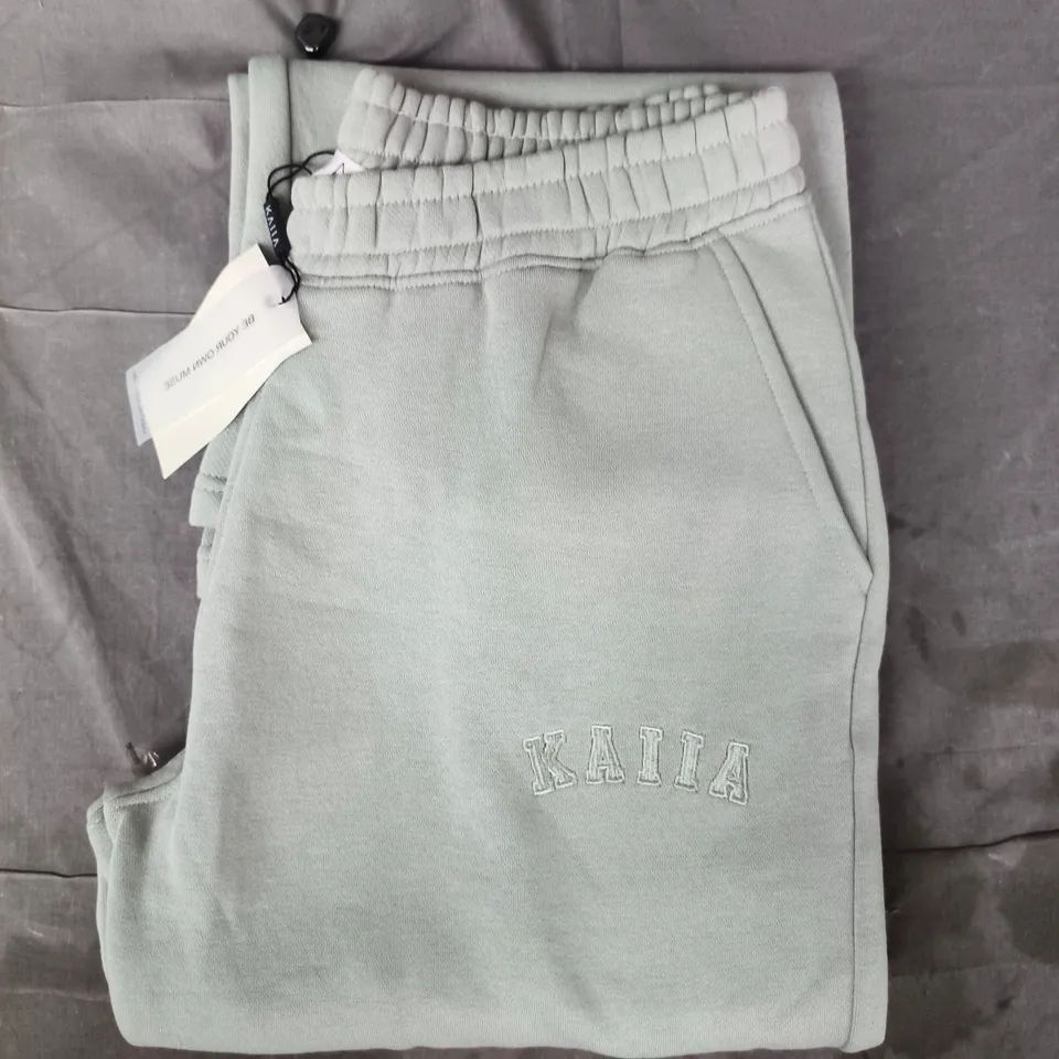KAIIA WIDE LEG SWEATPANTS IN AGE GREEN SIZE UK 12