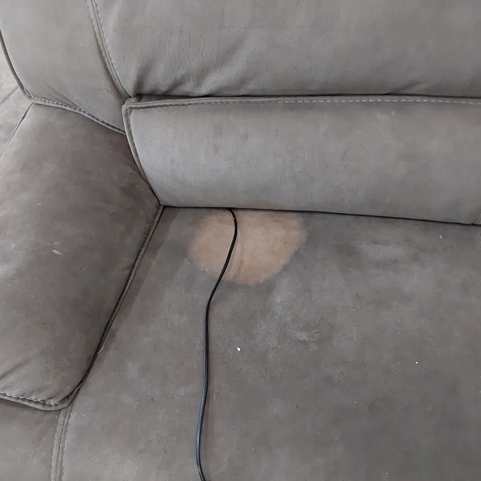 DESIGNER POWER RECLINING CORNER GROUP GREY MACAU FABRIC 