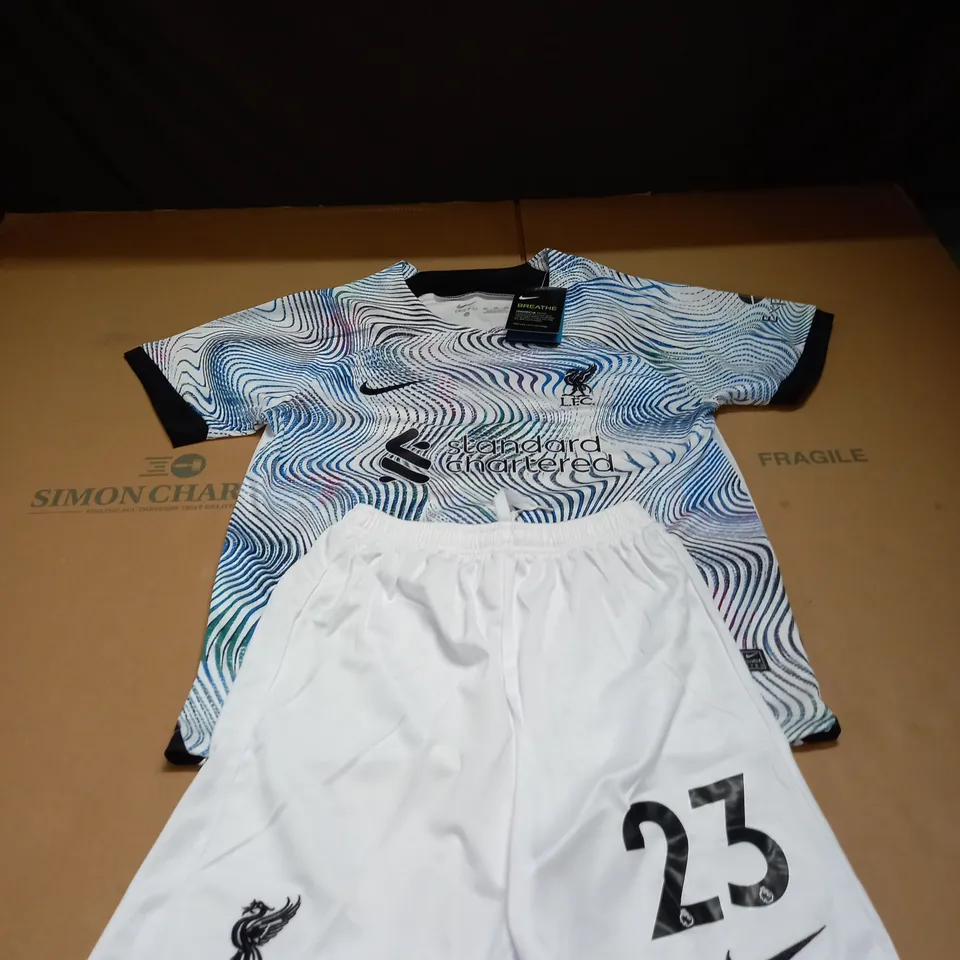 LIVERPOOL FC SHIRT AND SHORTS WITH LUIS DIAZ 23 SIZE 26
