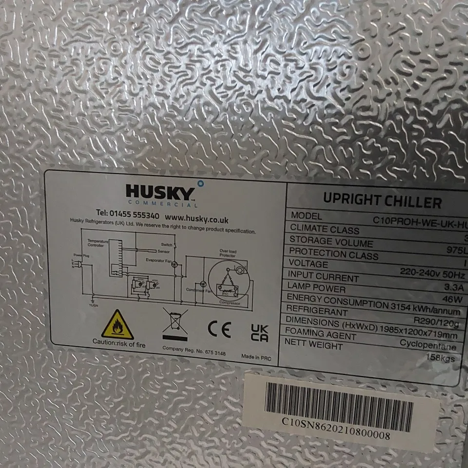HUSKY PRO COMMERCIAL DISPLAY FRIDGE - 1.2M WIDE