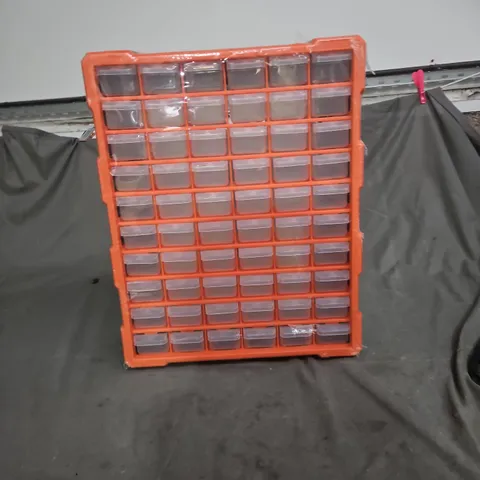 ORANGE PLASTIC MULTI-DRAWER PARTS STORAGE ORGANISER