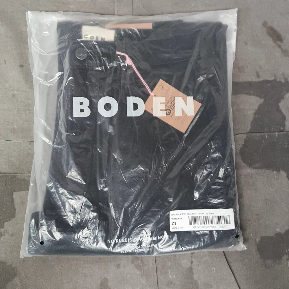 BODEN HIGH RISE COLUMN LEG JEANS IN BLACK SIZE W27P