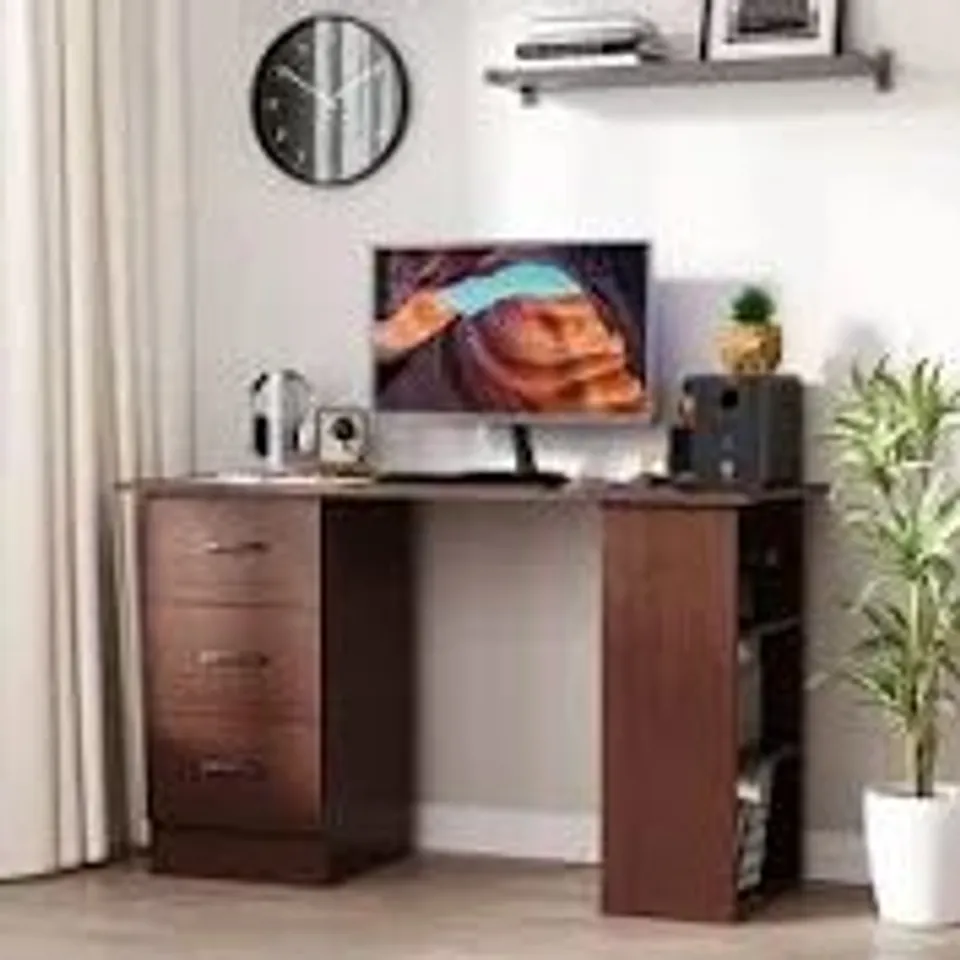 BOXED KLARA COMPUTER DESK - WALNUT (1 BOX)