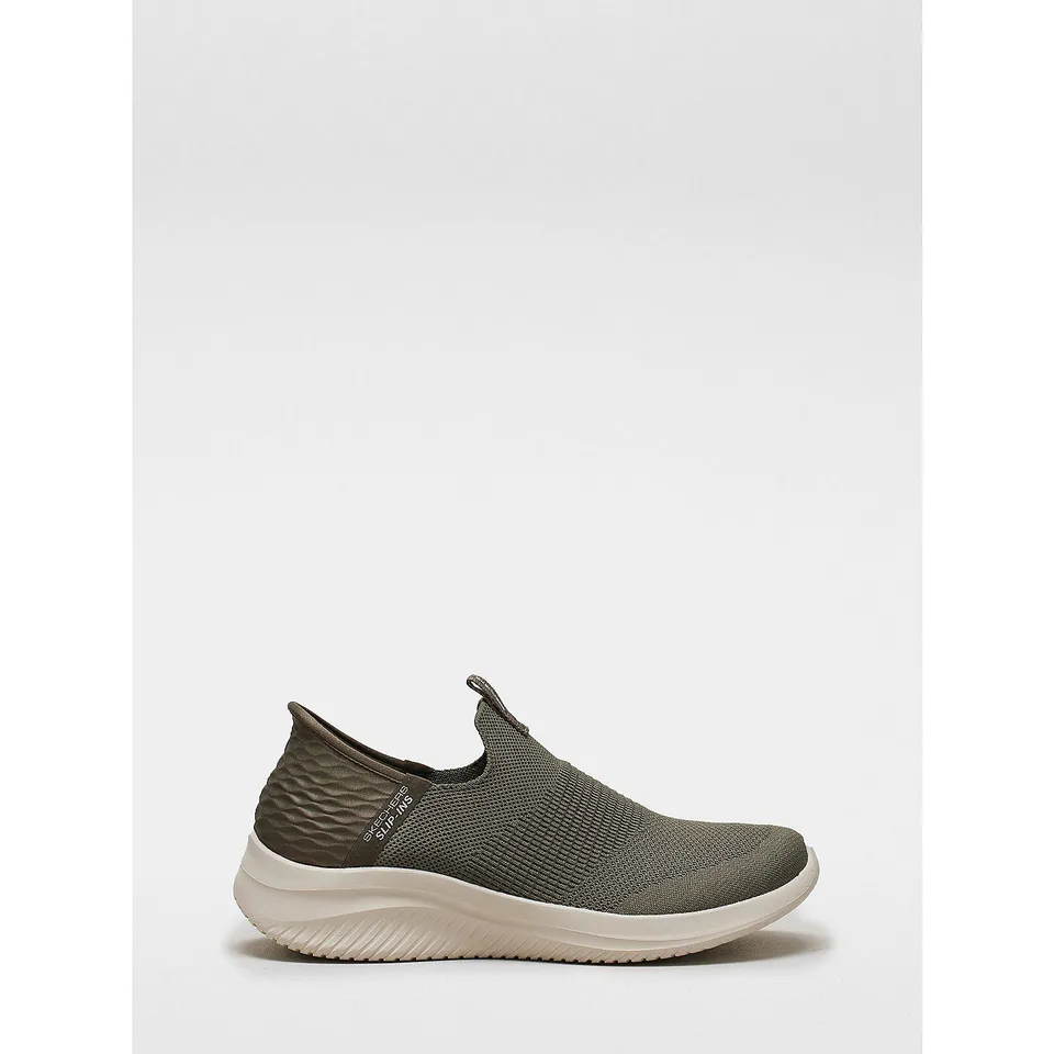 SKECHERS ULTRA FLEX 3.0 COZY STREAK SLIP-INS TRAINER IN OLIVE SIZE 6 