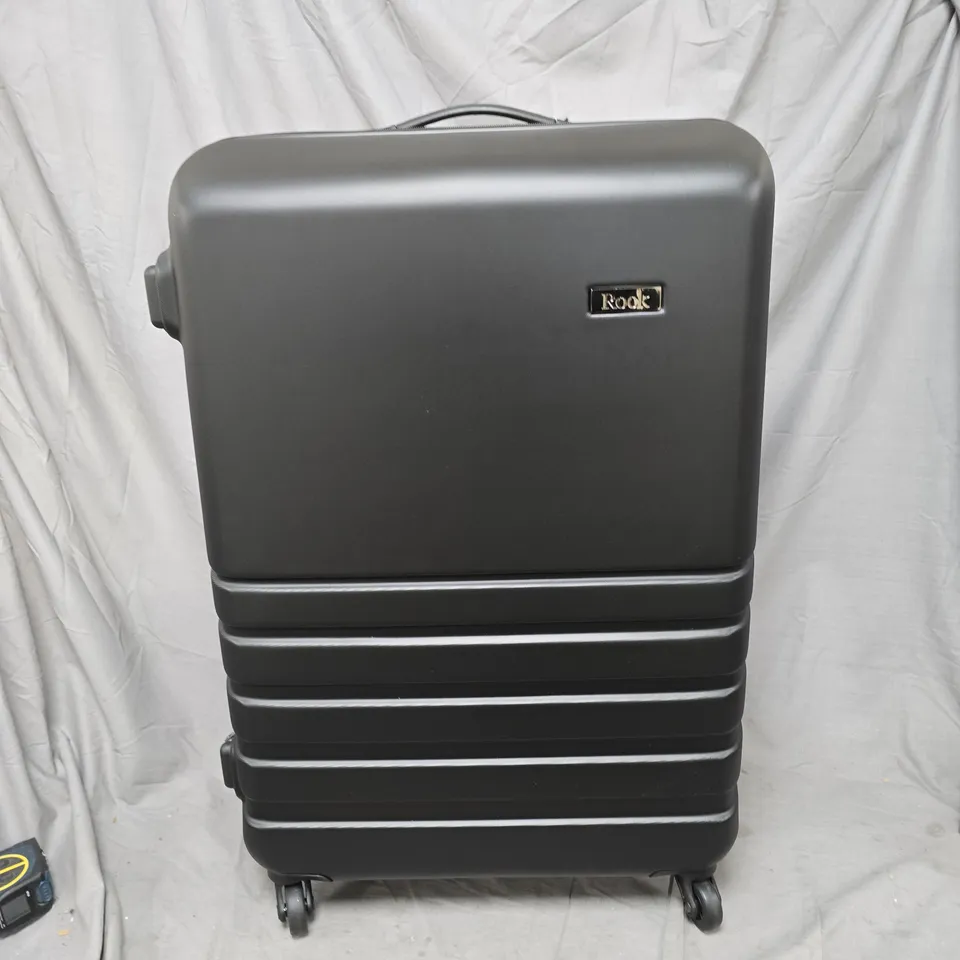 ROOK HARD-SHELL LUGGAGE CASE, BLACK, FOUR-WHEEL SPINNER