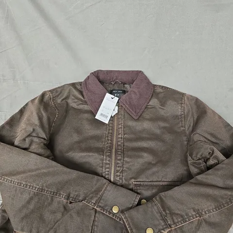 NEW LOOK WOMEN'S BROWN BOMBER JACKET, UK 10