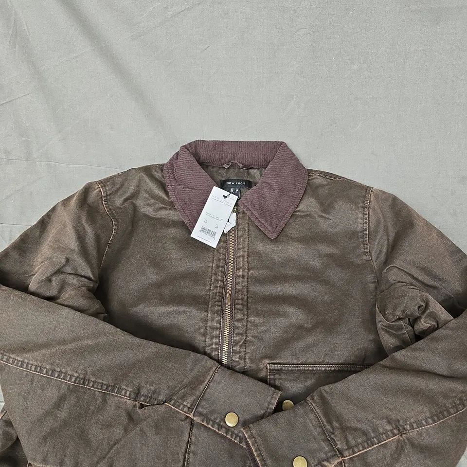NEW LOOK WOMEN'S BROWN BOMBER JACKET, UK 10