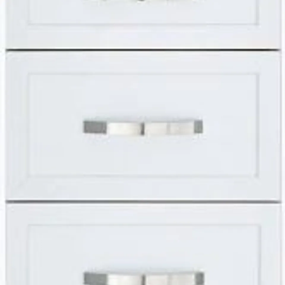 BOXED CAMBERLEY 3 DRAWER GRADUATED BEDSIDE CHEST - WHITE (1 BOX) - COLLECTION ONLY 