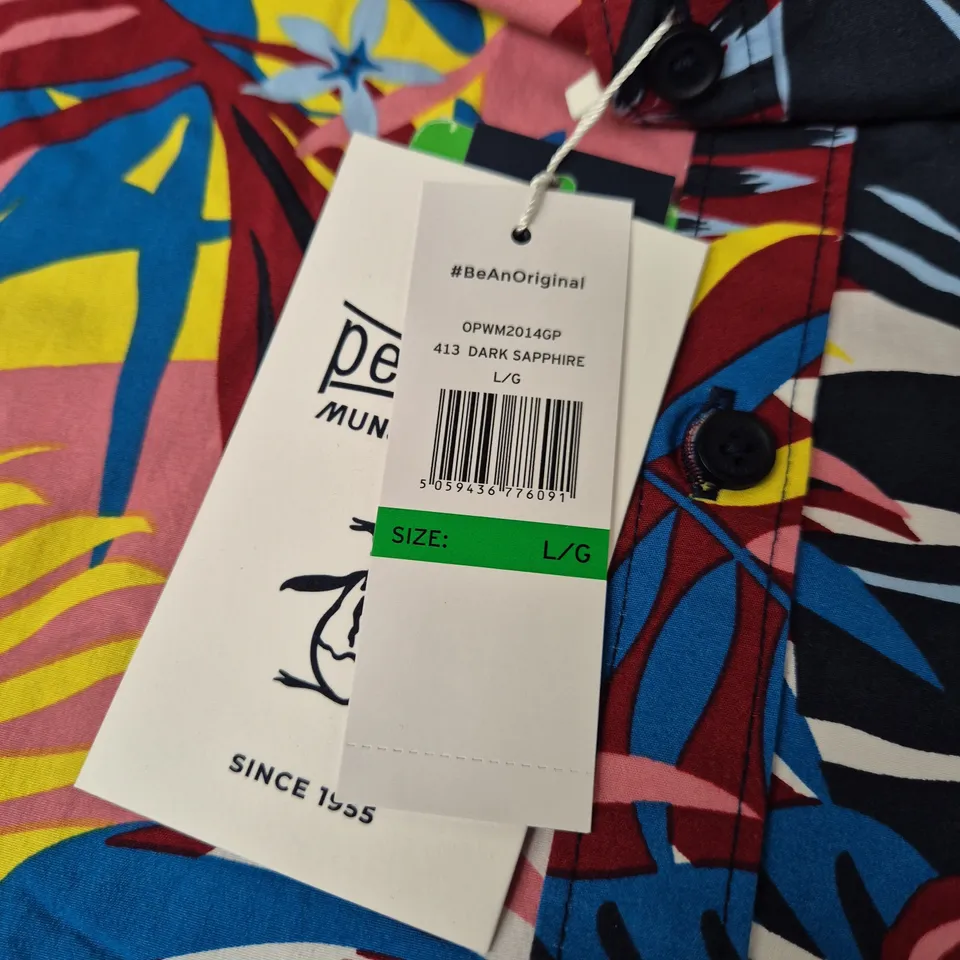 PENGUIN COLOURFUL BUTTON SHIRT - SIZE L