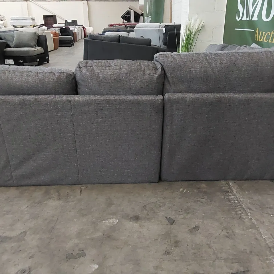 DESIGNER 3-PIECE FABRIC UPHOLSTERED CORNER SOFA