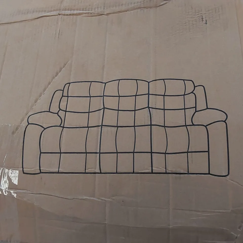 BOXED SMITHY 3-SEATER UPHOLSTERED RECLINER SOFA - GREY (1 BOX)