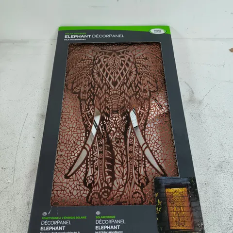 SOLAR-POWERED ELEPHANT DÉCORPANEL – INLIT METAL WALL ART (BOXED)