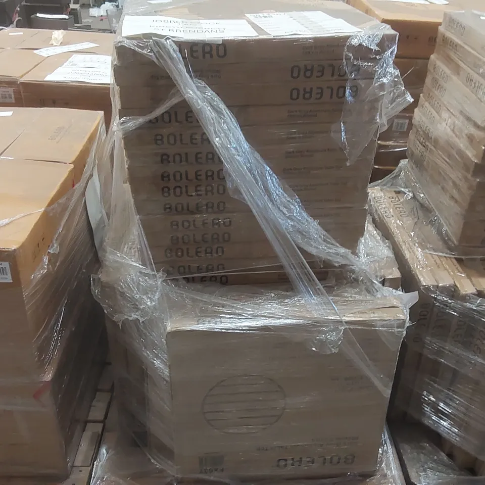 PALLET CONTAINING A VERY LARGE QUANTITY OF BRAND NEW BOXED BOLERO ALUMINIUM TABLE TOPS 