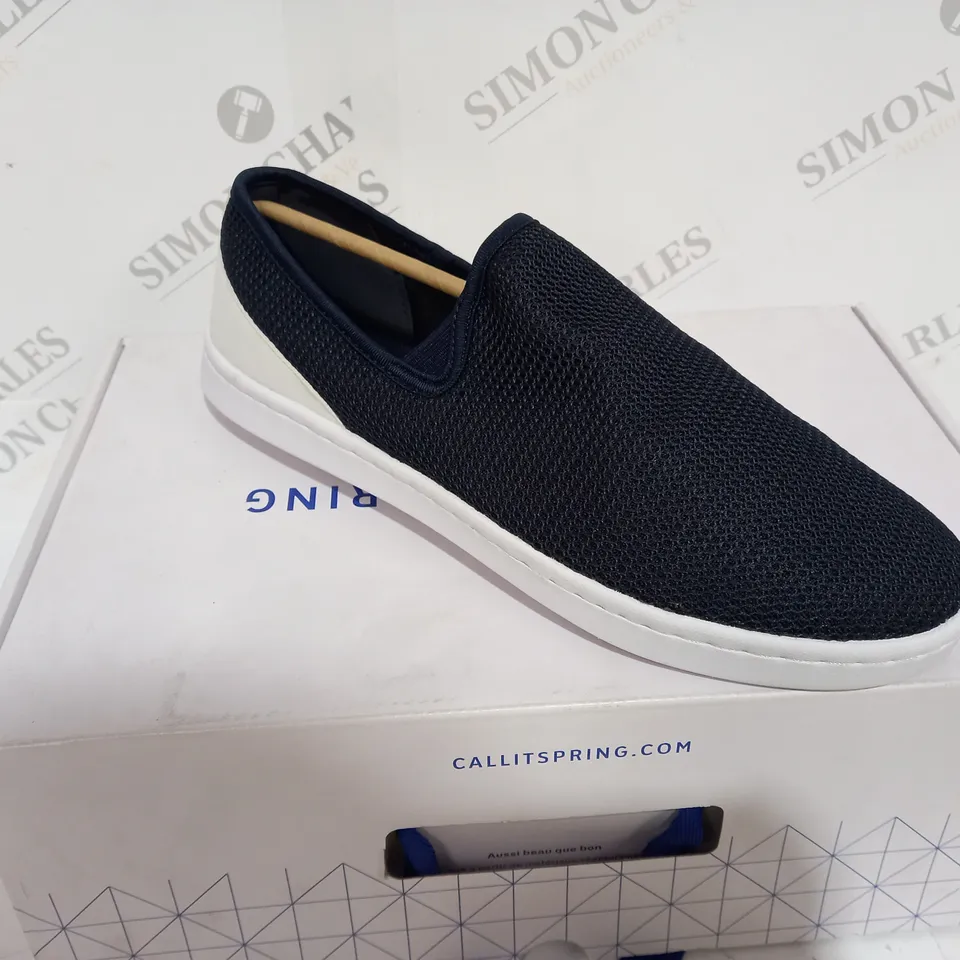 BOXED CALL IT SPRING DIARWEN NAVY BLUE AND WHITE LOW SHOE - SIZE 9
