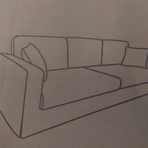 BOXED 4 SEATER CORDUROY SOFA - GREEN