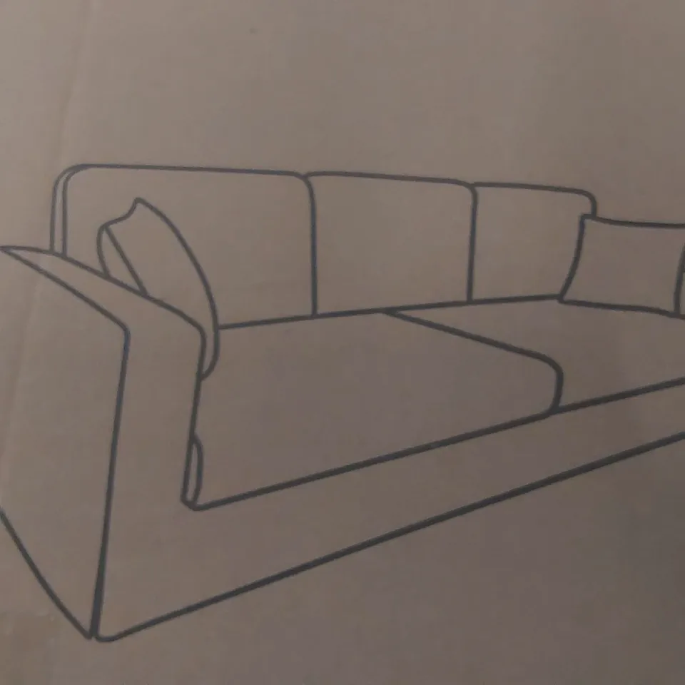 BOXED 4 SEATER CORDUROY SOFA - GREEN