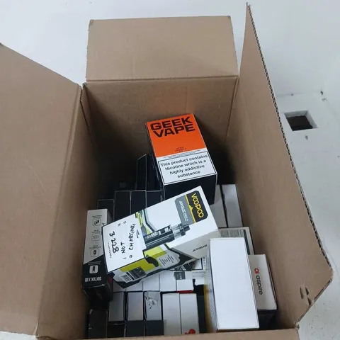 BOX OF APPROXIMATELY 35 ASSORTED E-CIGARETTES AND COMPONENTS TO INCLUDE:  ASSORTED OXVA DEVICE KITS 