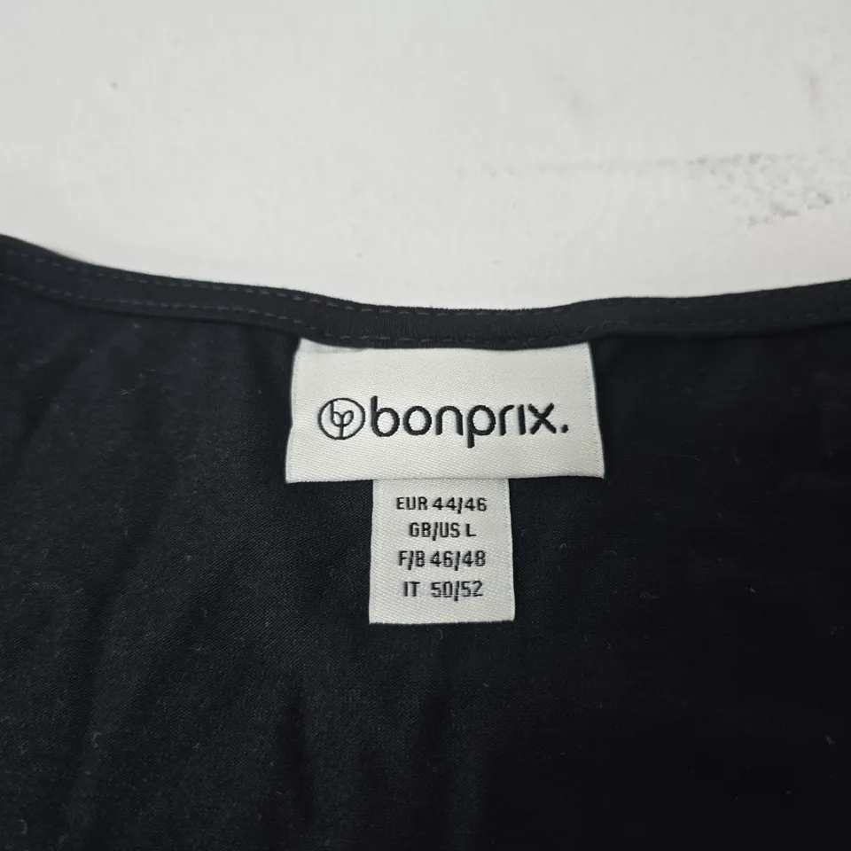 BONPRIX WOMEN'S BLACK WRAP TOP – UK 16-18 (EU 44/46)