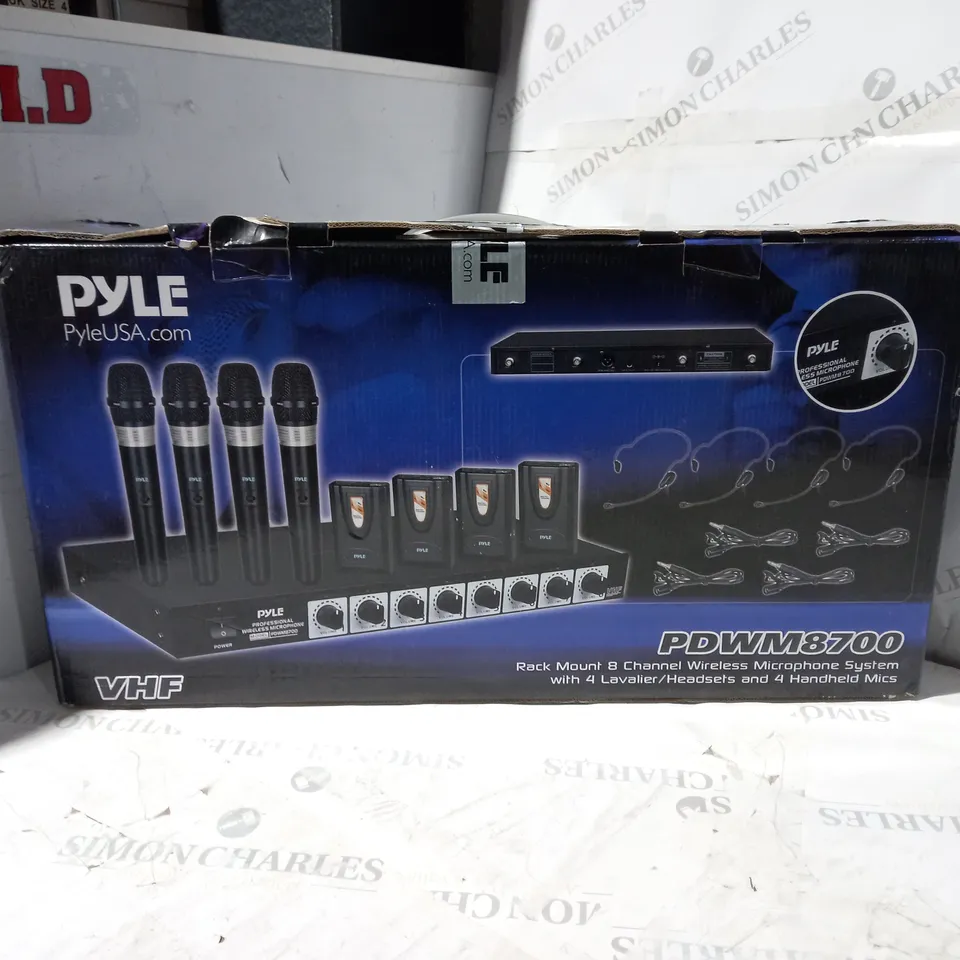 BOXED PYLE RACK MOUNT 8-CHANNEL WIRELESS MICROPHONE SYSTEM PDWM8700