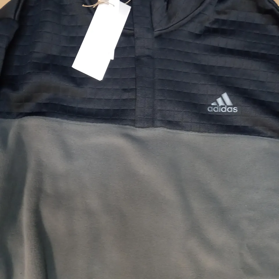 ADIDAS LONG SLEEVE GOLF SWEATER IN BLACK/GREY SIZE XL