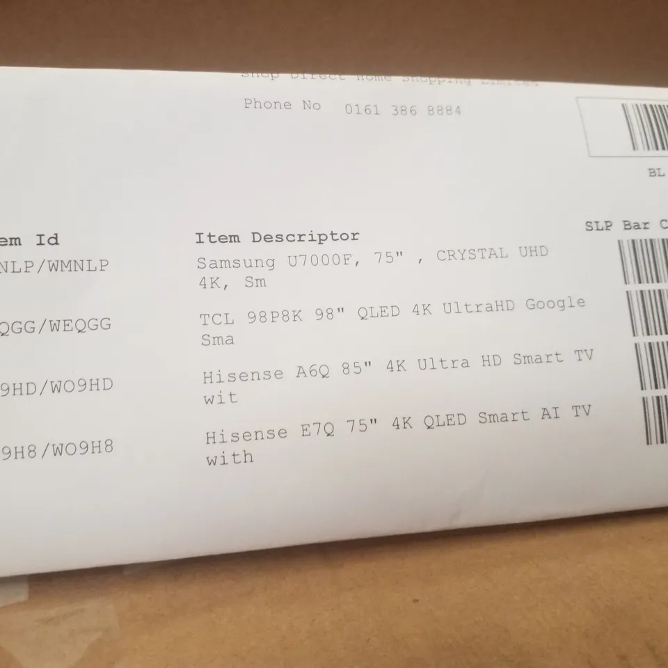 PALLET CONTAINING 4 ASSORTED DAMAGED TVS