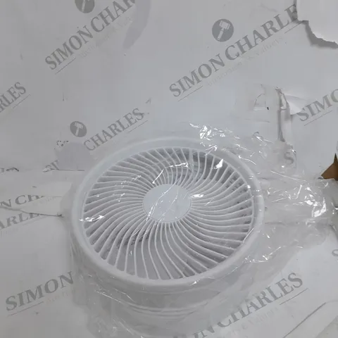 BOXED BELL & HOWELL RECHARGEABLE EXTENDABLE DESK & FLOOR FAN, WHITE
