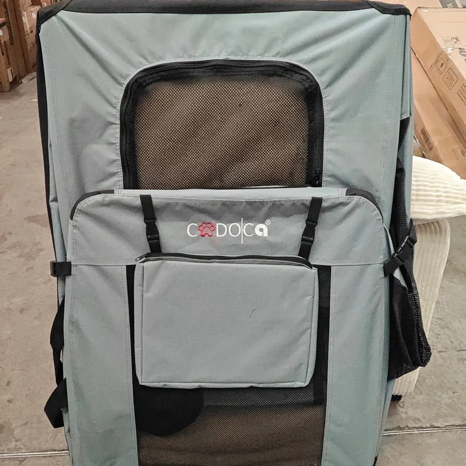 CADOCA GOLDING SMALL PET CARRIER IN BLUE/BLACK