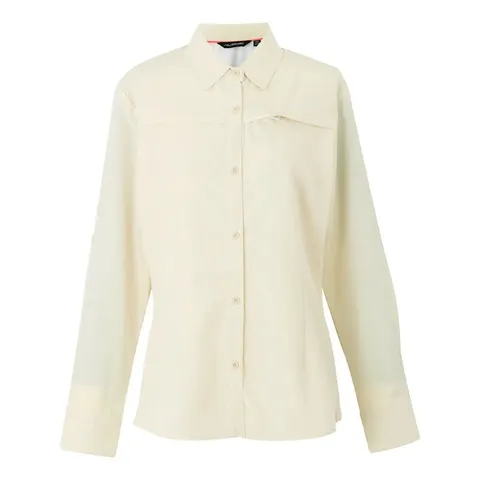 BRAND NEW REGATTA WOMEN'S LONG SLEEVE SHIRT TRAVEL PACKAWAY LIGHT VANILLA SOLID UK 14