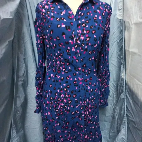 LOVE & ROSES BLUE PRINTED DRESS - WOMEN'S, UK 10 (US 6, EU 38)