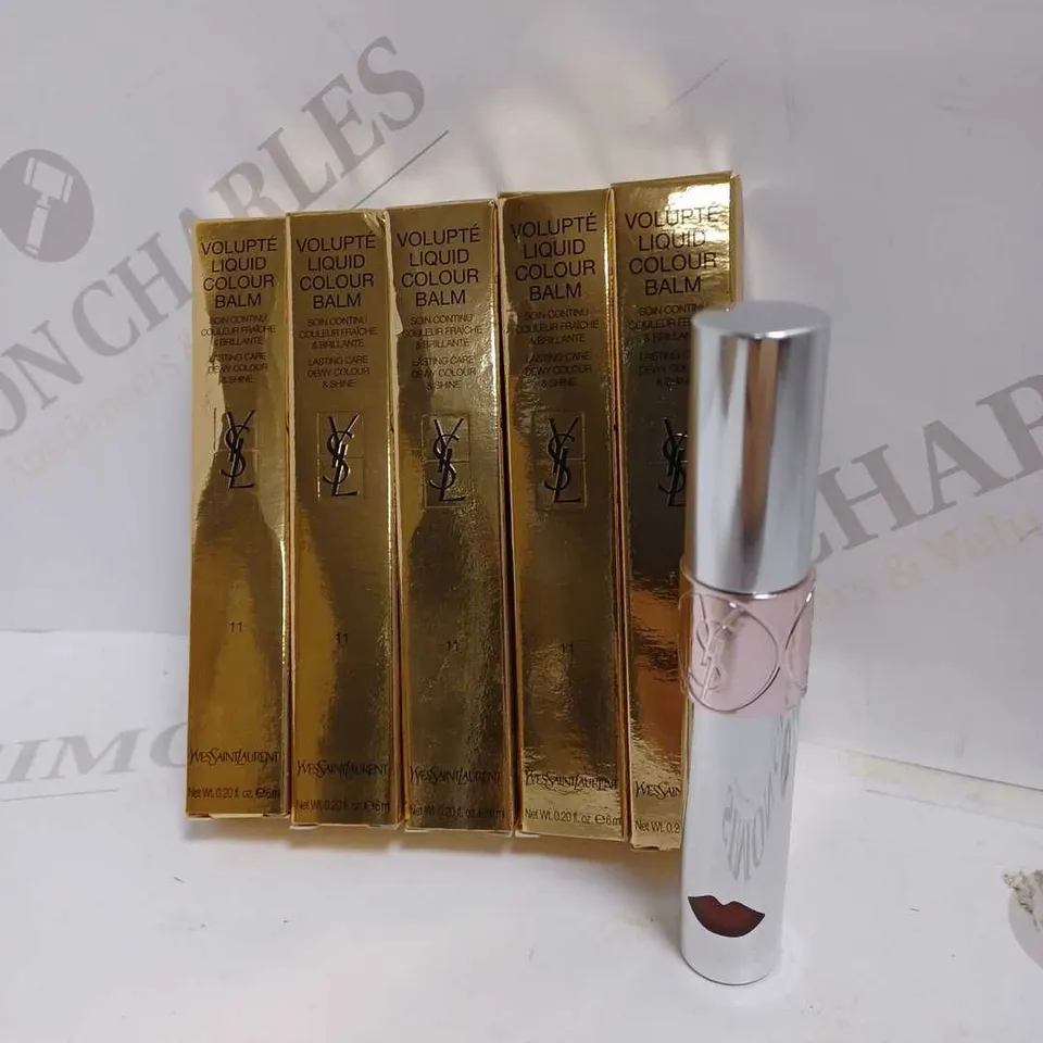 LOT OF 5 YVES SAINT LAURENT YSL VOLUPTE LIQUID COLOUR BALM - 11 HOOK ME BERRY