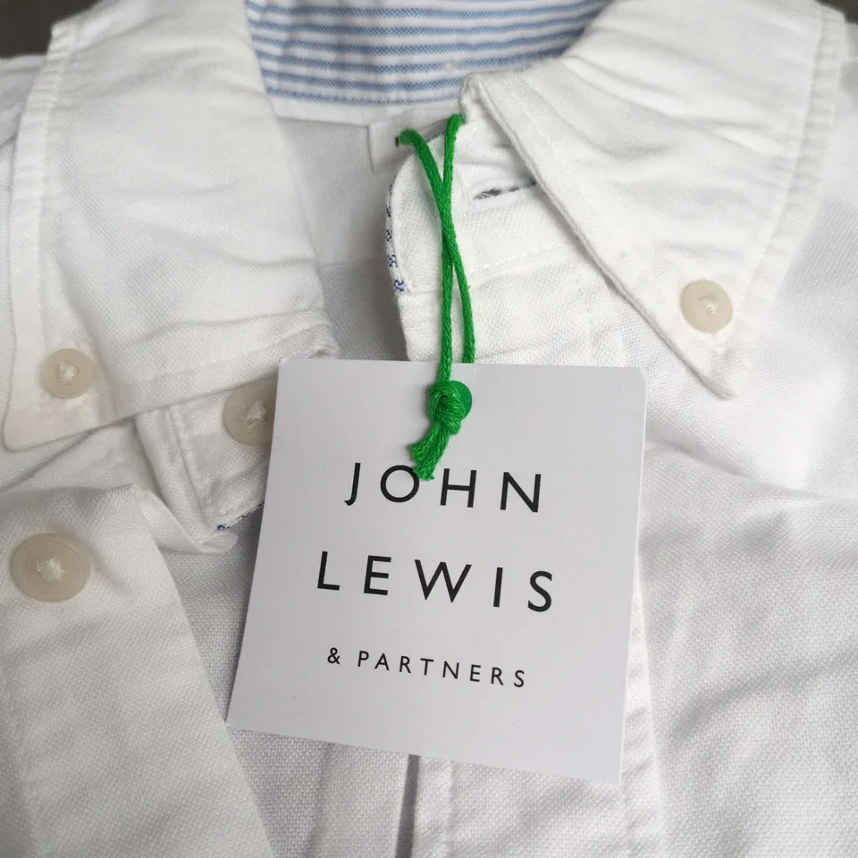 JOHN LEWIS WHITE SHIRT, REGULAR FIT LARGE WITH TAGS