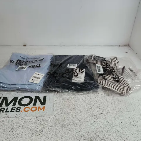 BOX OF APPROXIMATELY 20 ASSORTED CLOTHING ITEMS TO INCLUDE DREAMY SOFT ROLL WAIST PANT VIOLET BLUE XL, SCOOP HALTER BIKINI TOP ETC