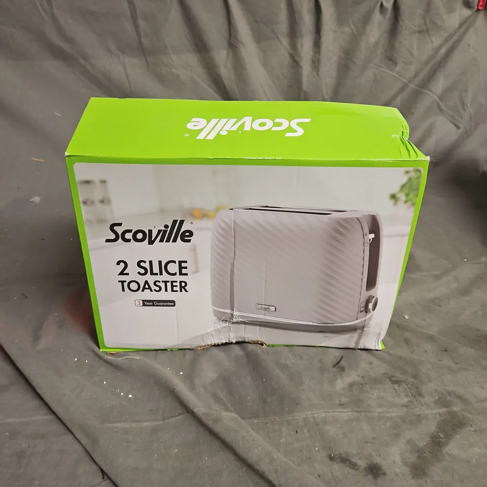 BOXED SCOVILLE 2-SLICE TEXTURED TOASTER IN GREY