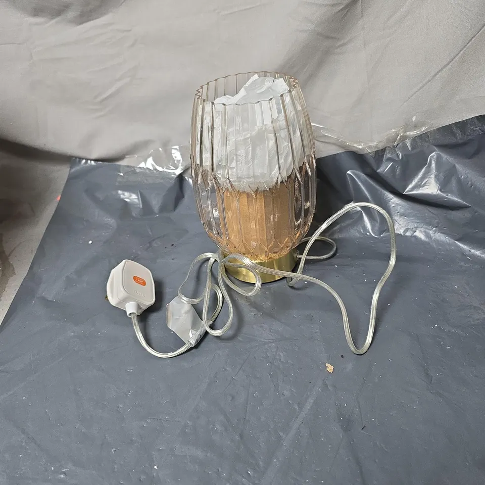 MICHELLE KEEGAN DAPHNE RIBBED PINK LAMP - COLLECTION ONLY 