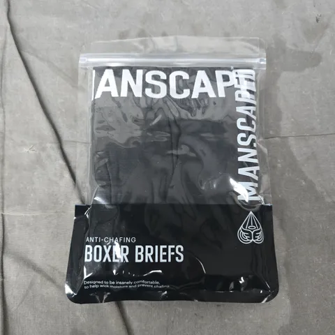 BAGGED MANSCAPED ANTI-CHAFING BOXER BRIEFS IN BLACK - MEDIUM
