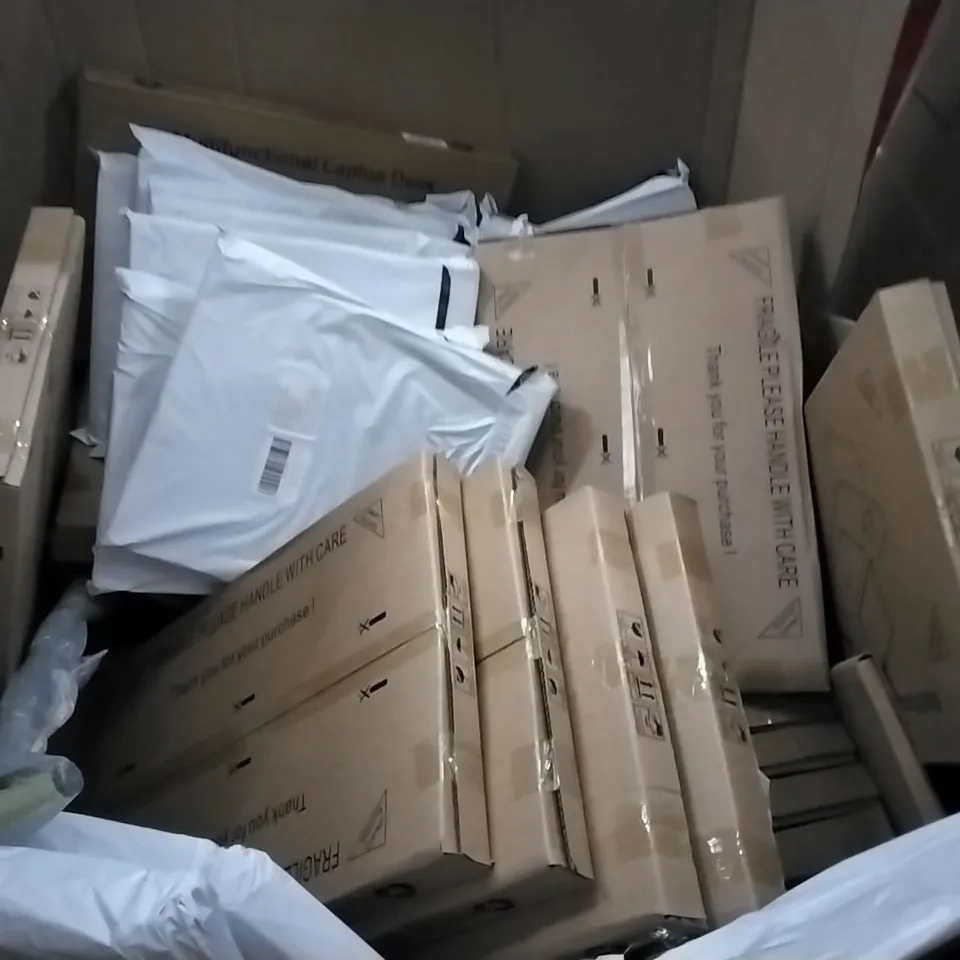 PALLET OF ASSORTED PRODUCTS INCLUDING MULTIFUNCTIONAL LAPTOP DESKS, OVAL TOILET SEATS, BLACK PROTECTIVE CASES, CREPE PAPER STRAINERS