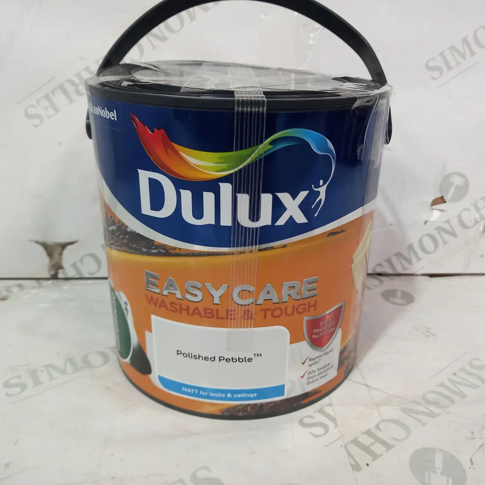 DULUX EASY CARE WASHABLE & TOUGH PAINT FOR WALLS & CEILINGS - POLISHED PEBBLE - COLLECTION ONLY (2.5L)