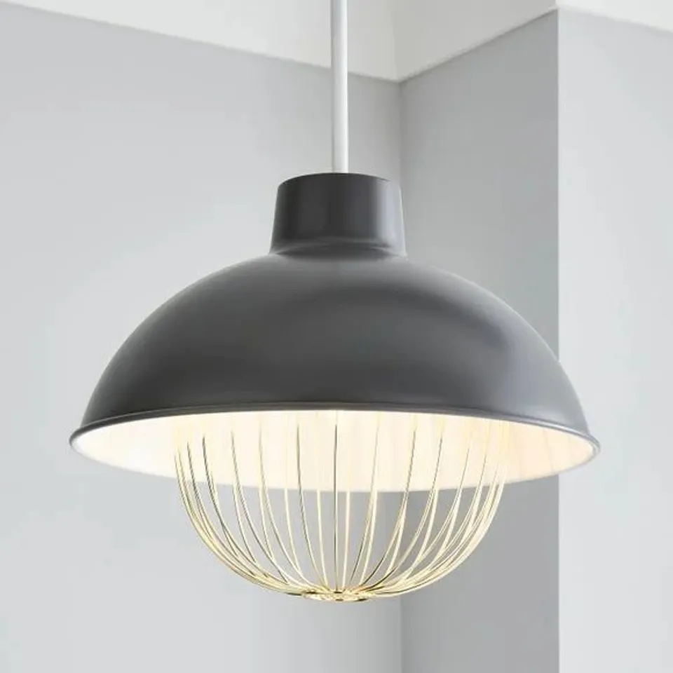 BOXED EMZO EASY FIT PENDANT SHADE - GREY