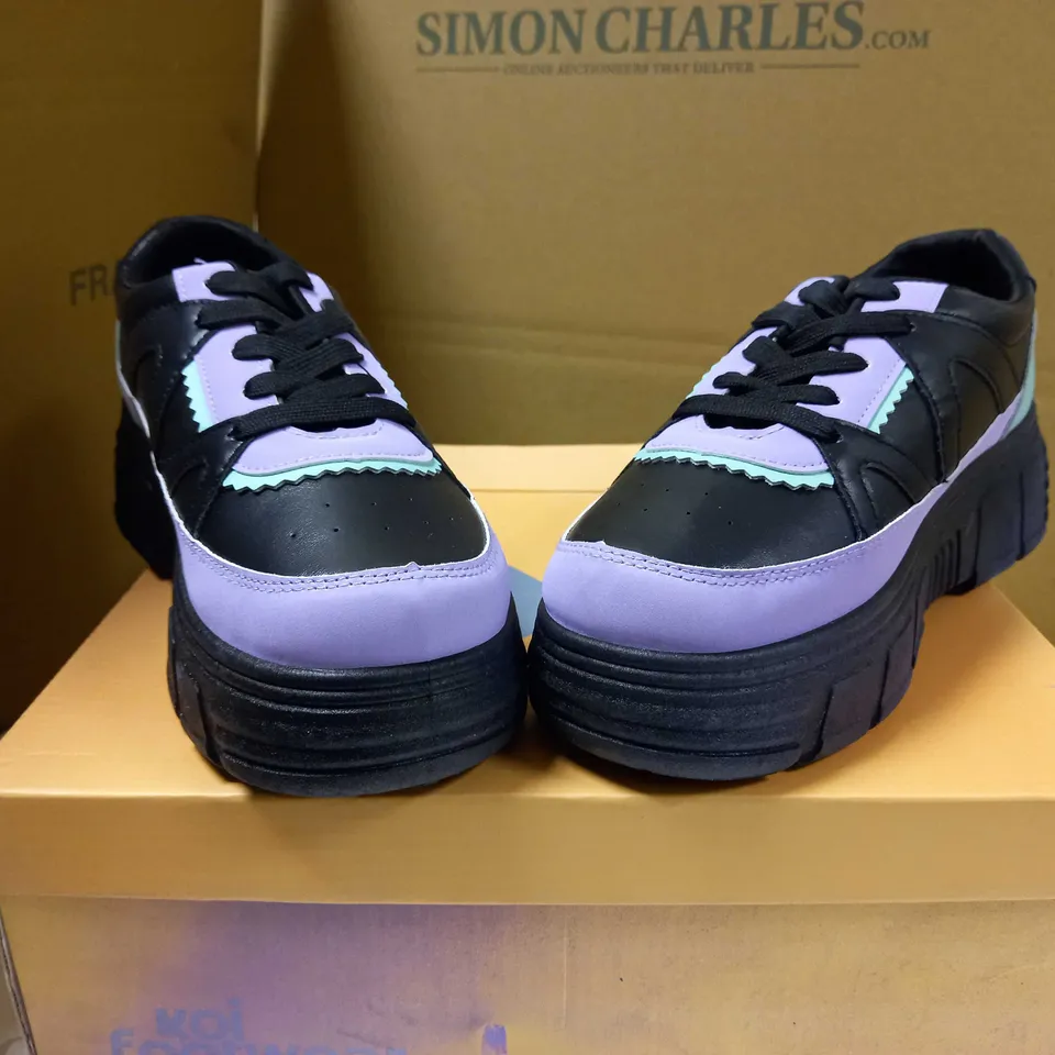 KOI BLACK/MULTI FAIRY DUST TRAINERS - SIZE 4