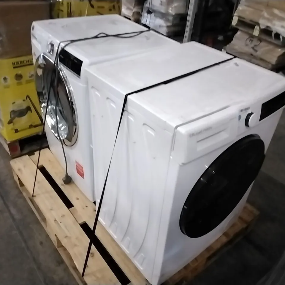 HOOVER 10KG FREESTANDING WASHING MACHINE WHITE AND RUSSELL HOBBS FREESTANDING WASHING MACHINE - UNPROCESSED RAW RETURNS