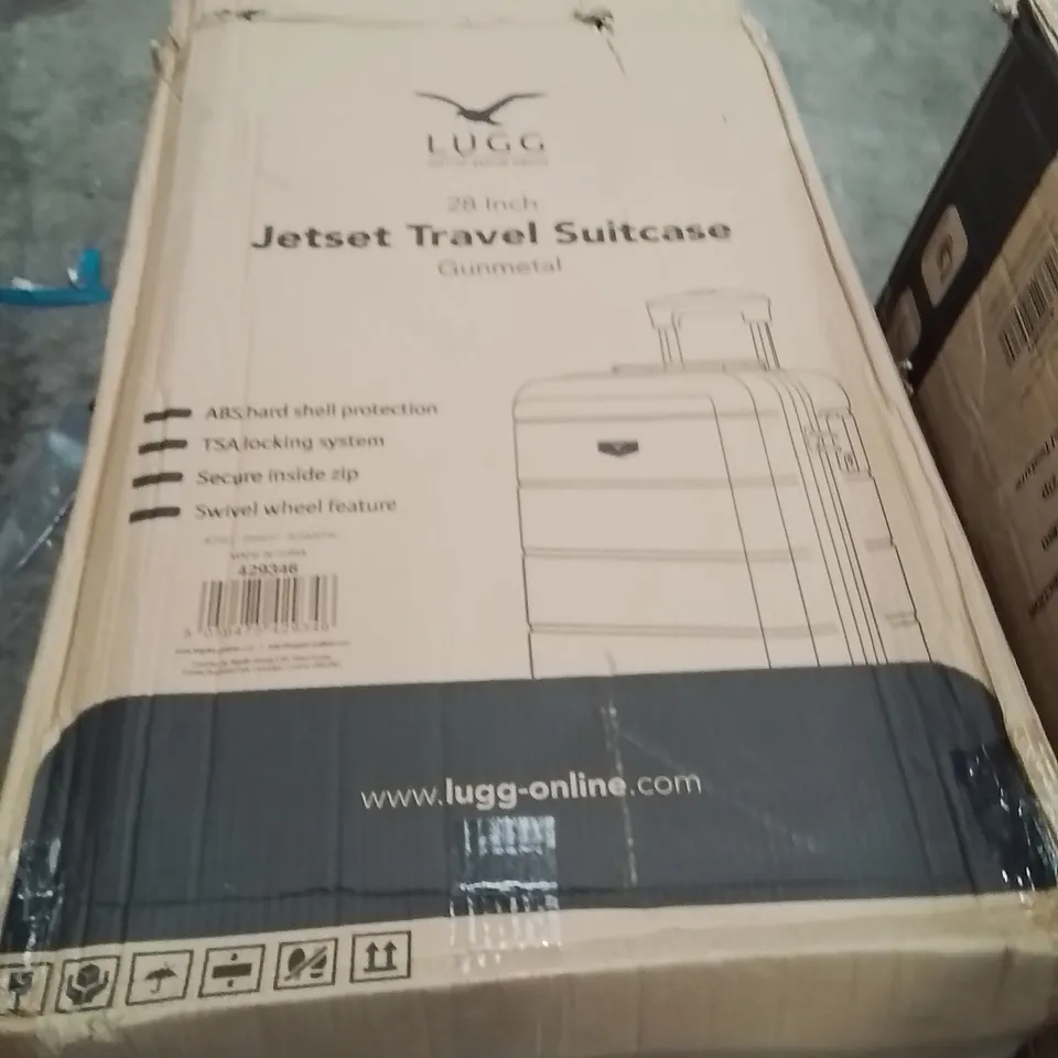 BOXED LUGG 28INCH JETSET TRAVEL SUITCASE GUNMETAL 