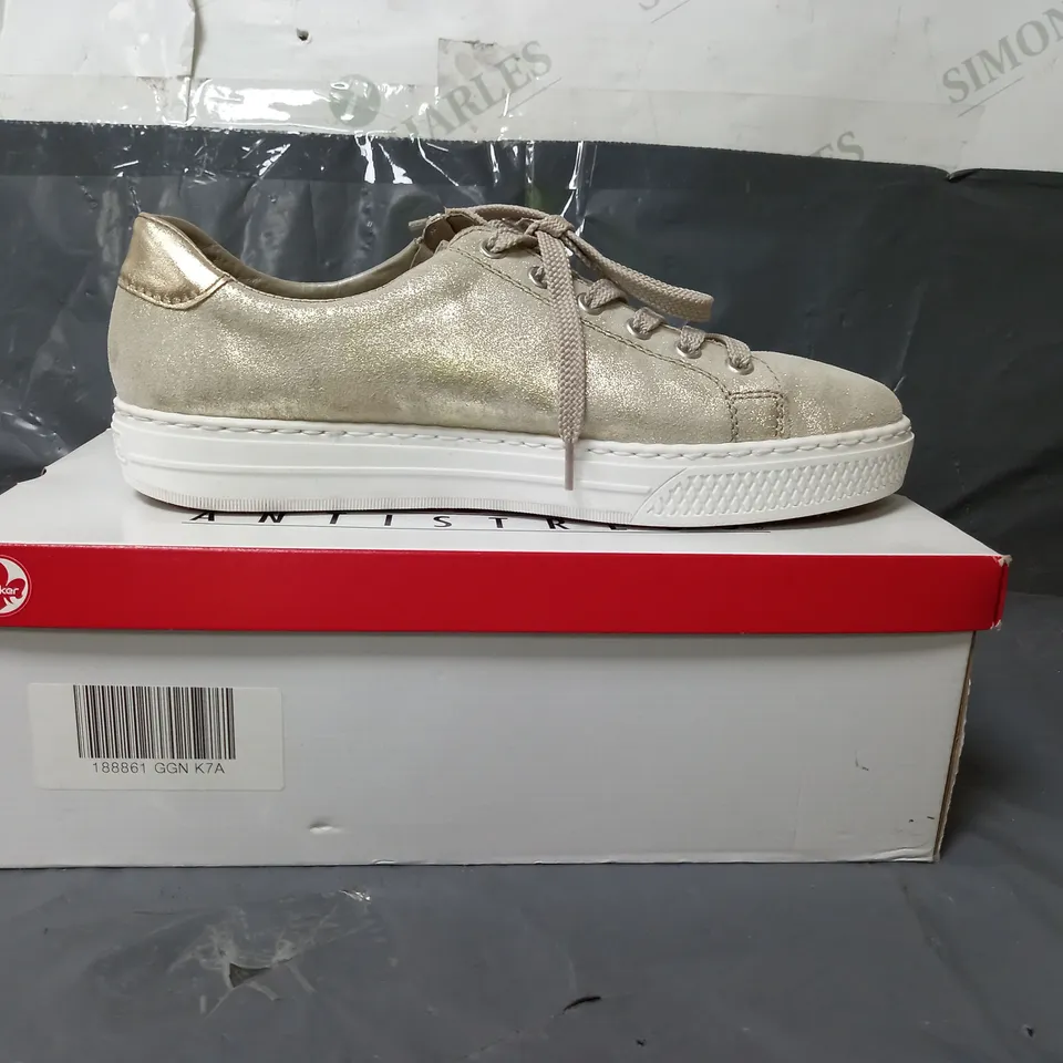 RIEKER ANTI-STRESS LACE UP PUMPS GOLD SIZE EU 41