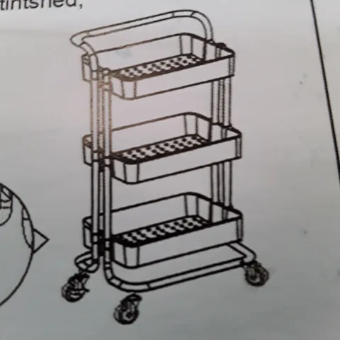 BOXED PLASTIC STORAGE SELF ON WHEELS BLACK (1 BOX)